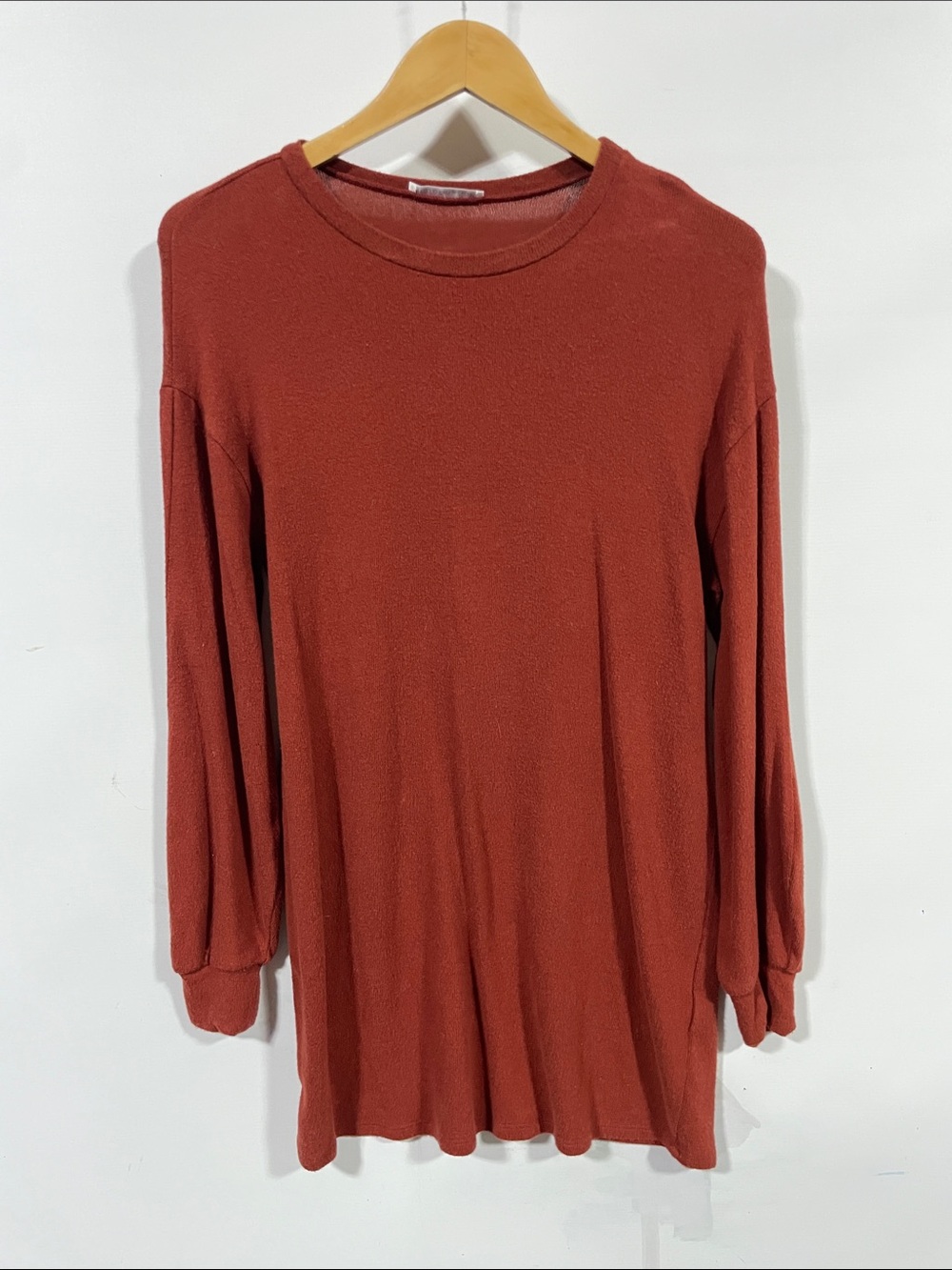 Reformation Burnt Orange Long Sleeve Crewneck Top